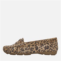 Hush Puppies Womens Margot Suede Loafers Leopard Print Suede