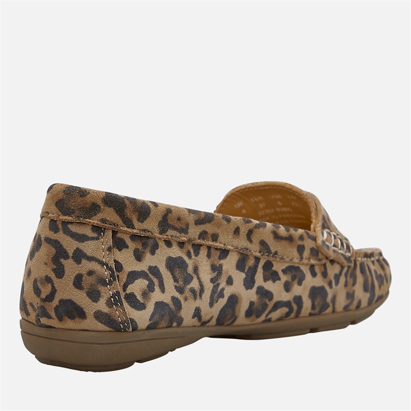 Hush Puppies Womens Margot Suede Loafers Leopard Print Suede