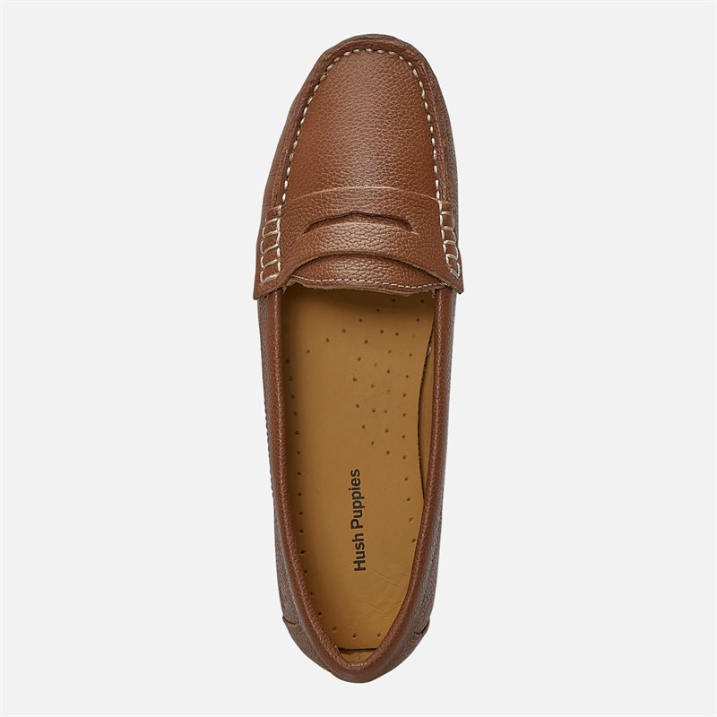 Hush Puppies Womens Margot Loafers Tan Leather/Gum Sole