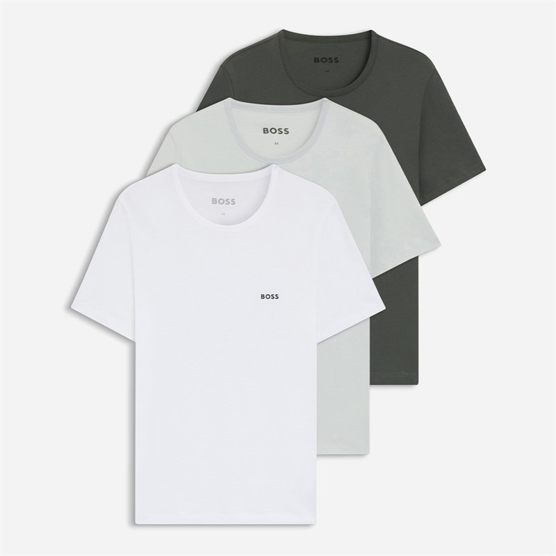 BOSS Heren Drie Pack T-shirts Wit/Light Grey/Charcoal - Maat XL