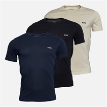 Hugo Boss Mens Three Pack T-Shirts Ecru/Black/Navy