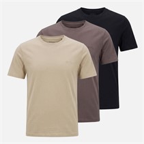Hugo Boss Mens Three Pack T-Shirts Black/Ecru/Purple