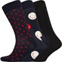 Happy Socks Mens Waterfall Three Pack Socks Navy