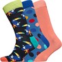 Happy Socks Mens Waterfall Three Pack Socks Blue
