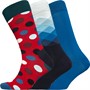 Happy Socks Mens Waterfall Three Pack Socks Blue