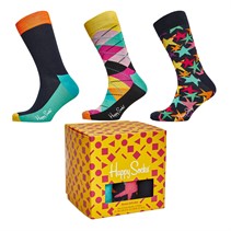 Happy Socks Mens Three Pack Socks With Giftbox Multi