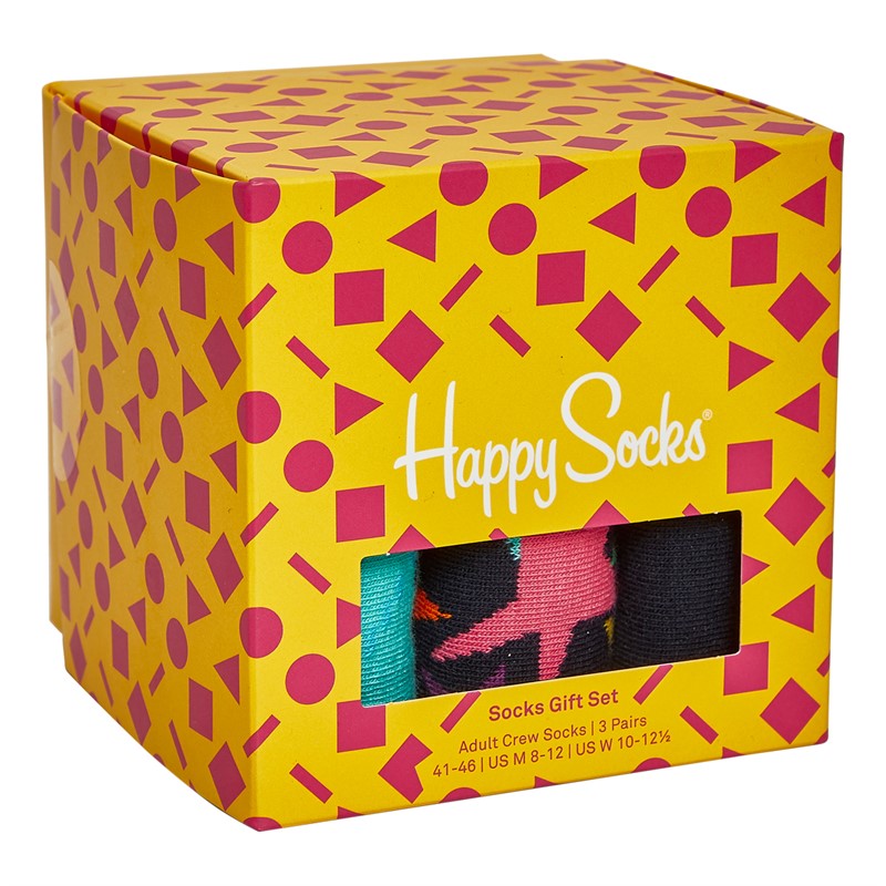 Happy Socks Mens Three Pack Socks With Giftbox Multi