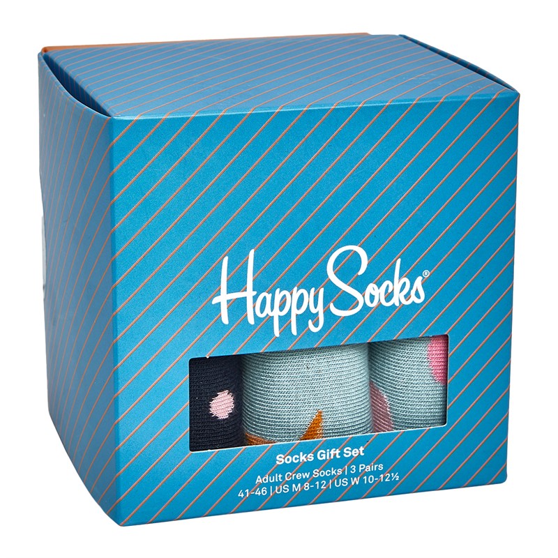 Happy Socks Mens Three Pack Socks With Gift Box Multi