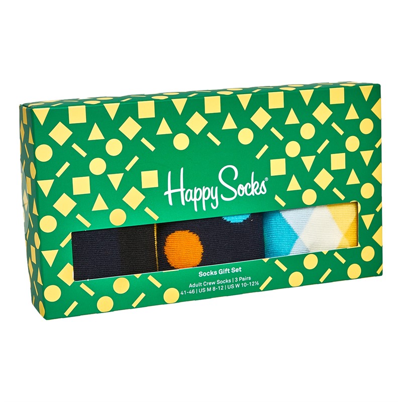 Happy Socks Mens Three Pack Socks With Gift Box Multi