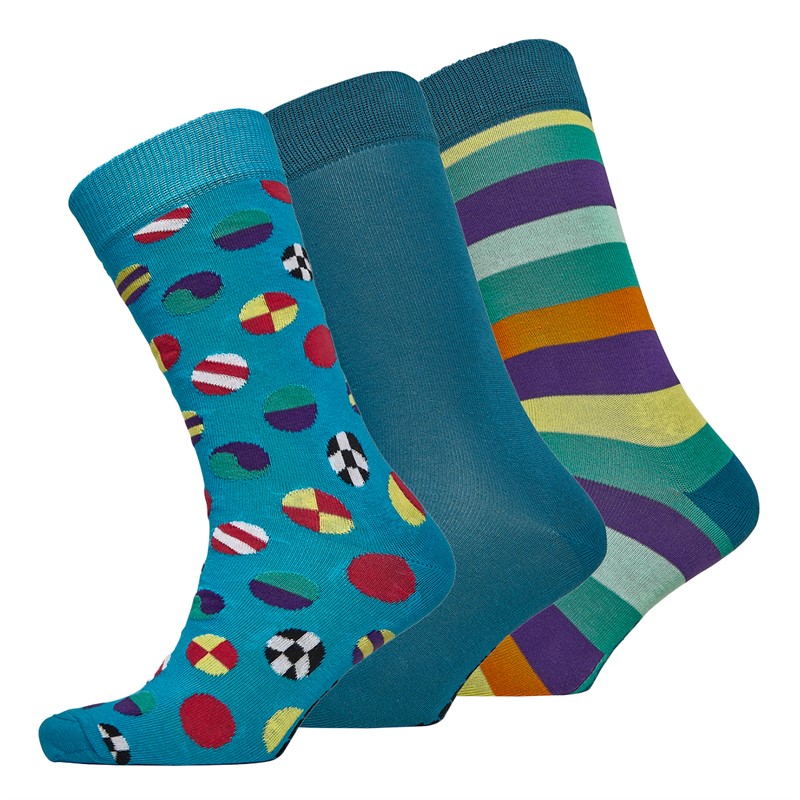 Happy Socks Mens Three Pack Waterfall Socks Multi