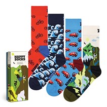 Happy Socks Vier Paar Out And About Sokken Cadeausets Marineblauw