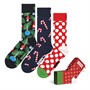 Happy Socks 3-pak X-Mas Strømpebukser Gaveæske Marineblå