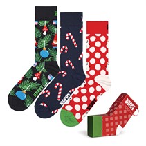 Happy Socks Drie Paar Kerst Sokken Cadeauset Navy