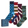 Happy Socks Czteropak nowych skarpetek w stylu vintage w prezentowym zestawie kolor ciemnoczerwony