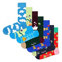 Happy Socks Sokken Geschenkset Lichtblauw Zeven Dagen