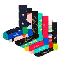 Happy Socks Zeven paar sokken cadeauset marineblauw