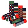 Happy Socks Cztery pary klasycznych świątecznych skarpetek w zestawie prezentowym kolor granatowy