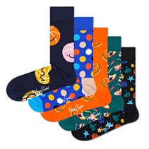 Happy Socks Vijf Paar Sokken Cadeausets Wedstrijddag Donkergroen