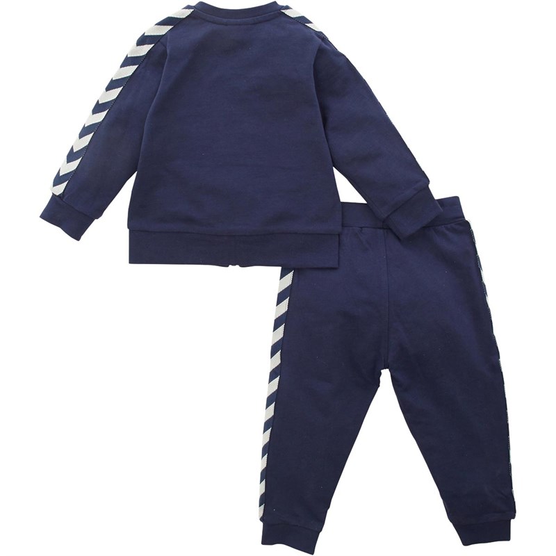 Tuta Bambino Hummel Hmlbille In Cotone Organico - Felpa Con Zip E Pantaloni, Unisex, Taglia 104, Girocollo Sportivo