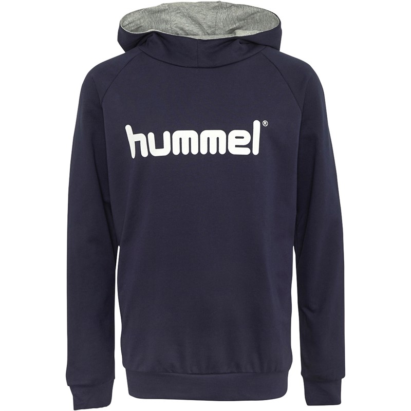 Hummel Junior Boys Cotton Logo Hoodie Marine