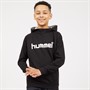 Hummel Junior Drenge Bomulds Logo Hoodie Sort