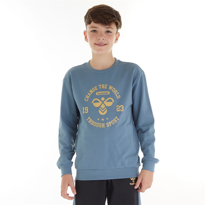 Hummel Sweat-Shirt Garçon Junior Hmlmalin Bleu Mirage