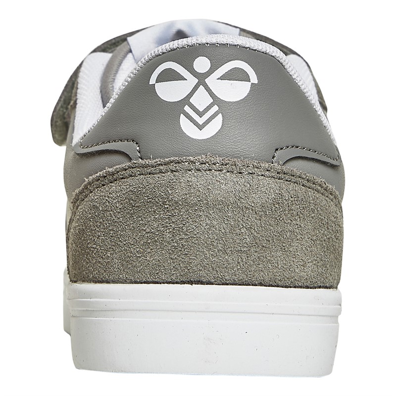 Hummel Basket basses Stadil en cuir garçons, gris