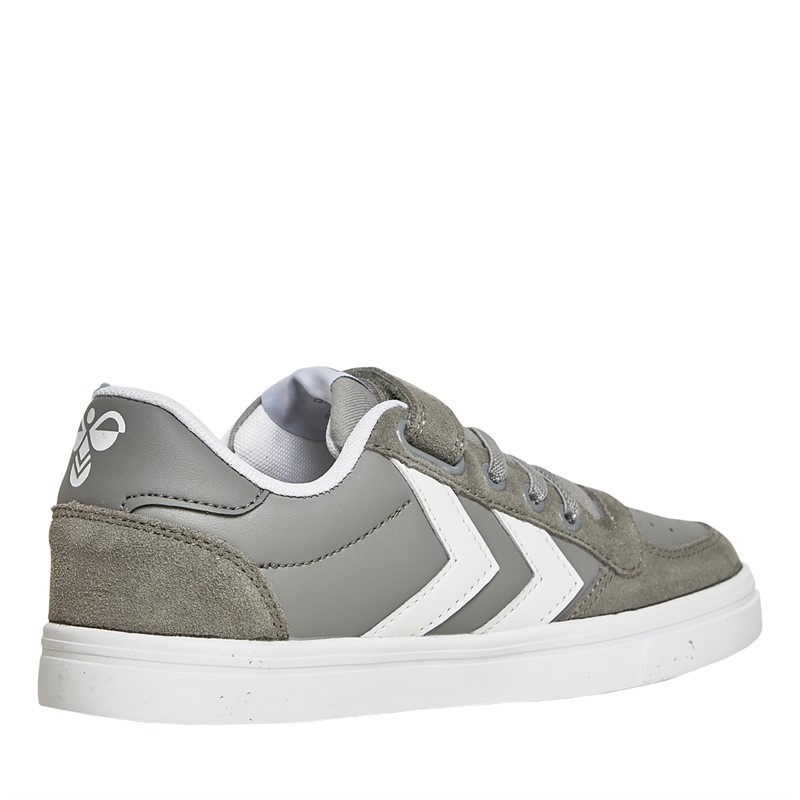 Hummel Basket basses Stadil en cuir garçons, gris