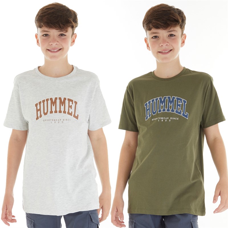 Hummel T-shirts Junior Garçon Hmlfast Pacquet Double Kalamata/Gris Mélange Clair