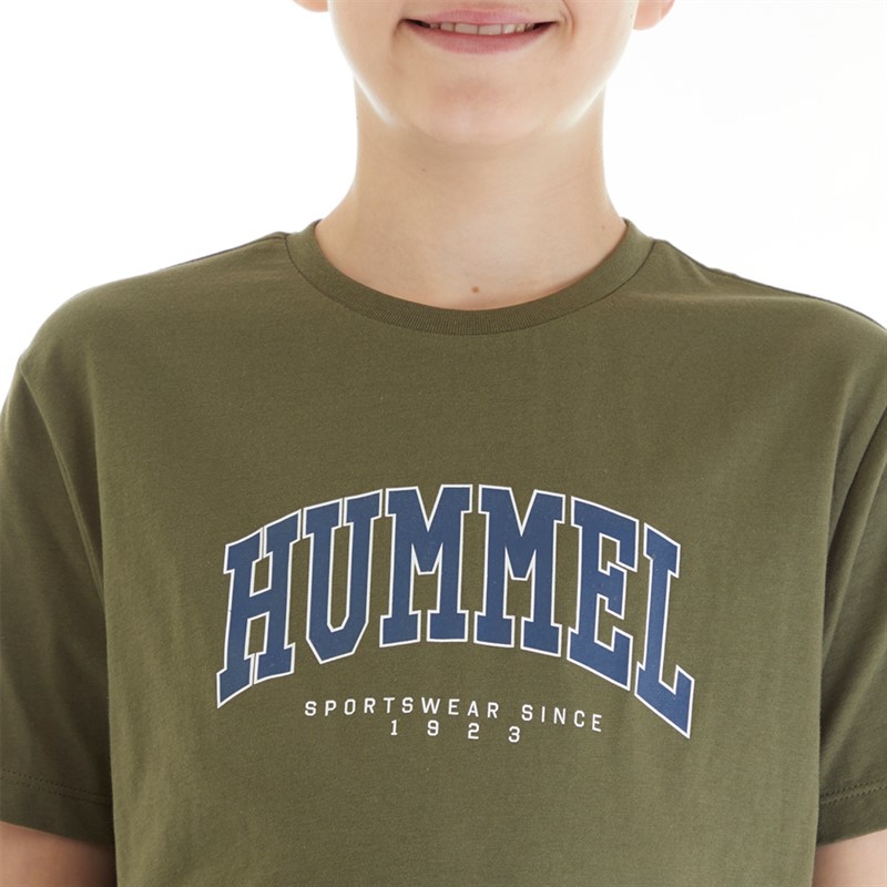 Hummel T-shirts Junior Garçon Hmlfast Pacquet Double Kalamata/Gris Mélange Clair