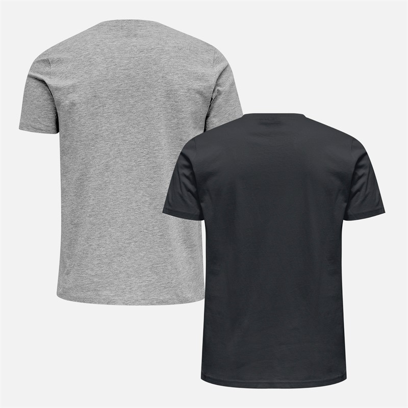 Hummel Heren Hmllegacy Set van 2 T Shirt Grijs