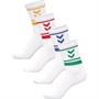 Hummel lot de Quatre Paires de Chaussettes Montantes à Trois Rayures Bleues