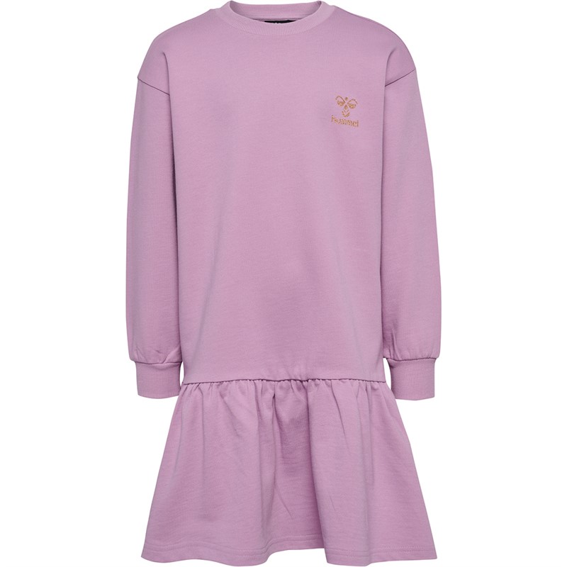 Hummel Meisjes Hmlhella Lange Mouw Jurk Paars - Maat 6Y