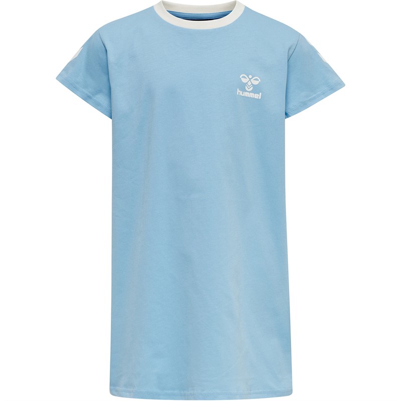 Hummel Meisjes Hmlmille T-Shirt Jurk Blauw - Maat 7Y