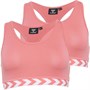 Hummel Damskie Chevron Cotton Biustonosz Sportowy Różowy