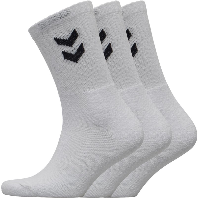 Hummel Three Pack Crew Socks White