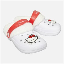Hello Kitty Sabots Doublés de Fourrure Fille Bébé Blanc/Rouge