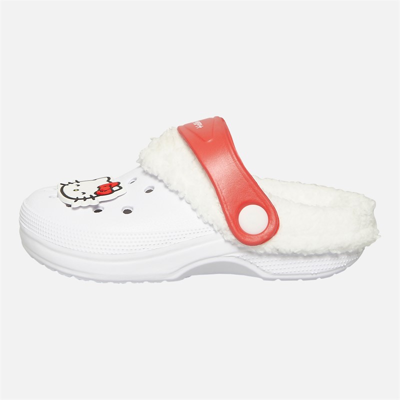 Hello Kitty Klapki z futerkiem dla niemowląt kolor biały/czerwony