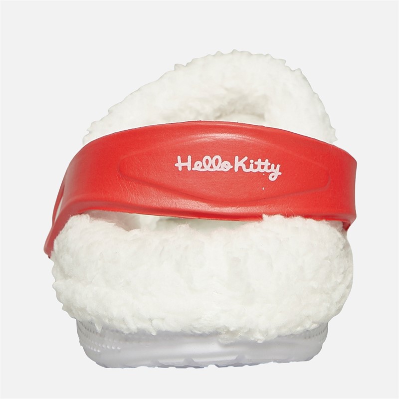 Hello Kitty Klapki z futerkiem dla niemowląt kolor biały/czerwony