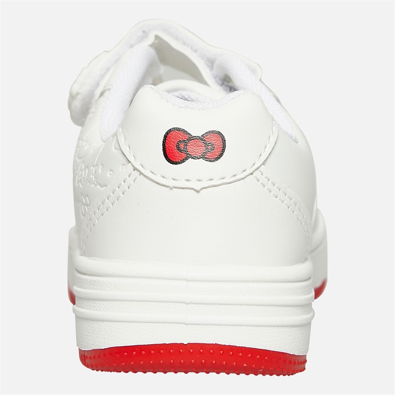 Hello Kitty Girls Emboss Trainers White/Red