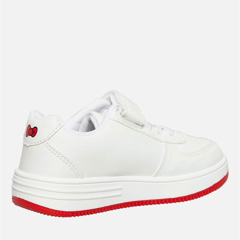 Hello Kitty Girls Emboss Trainers White/Red