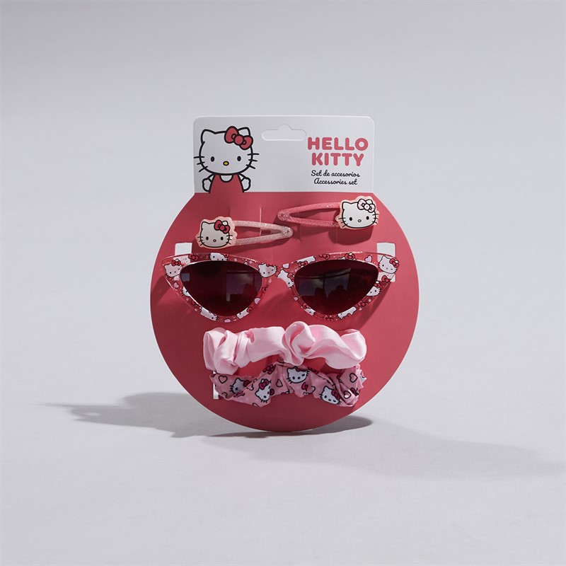 Hello Kitty Girls Five Piece Sunglasses Scrunchie And Hair Clip Set Multi