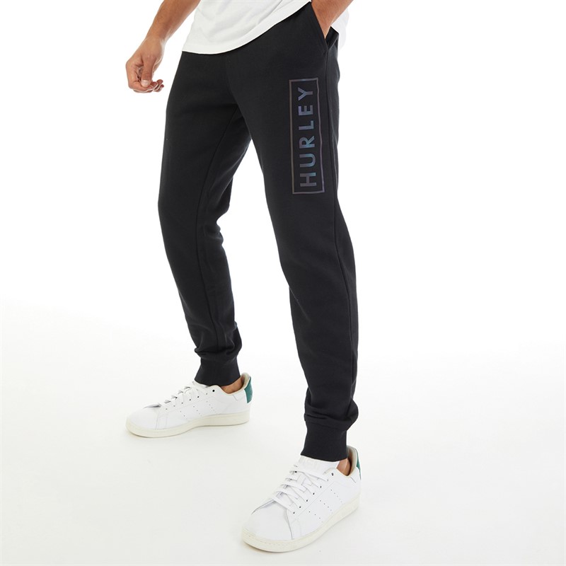 Buy Hurley Mens Boxed Logo Relaxed Fit Fleece Joggers Black