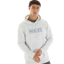 Hurley Mens Boxed Logo Fleece Pullover Hoodie Grey/Grey