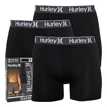 Hurley Mens Three Pack Boxer Briefs Black Combo