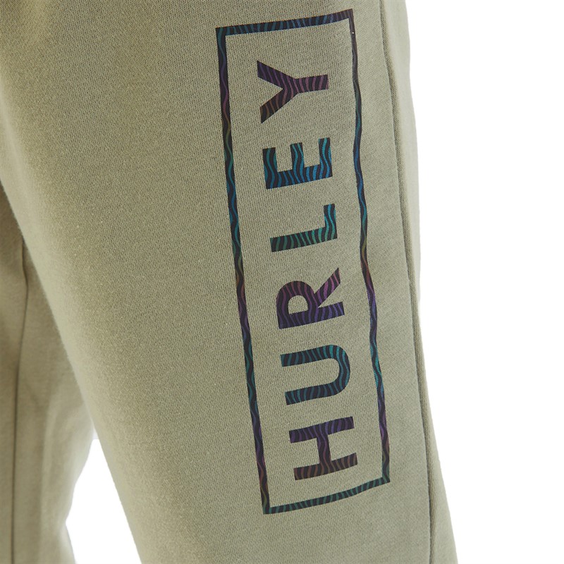 Hurley Mens Boxed Logo Relaxed Fit Fleece Joggers Iguana