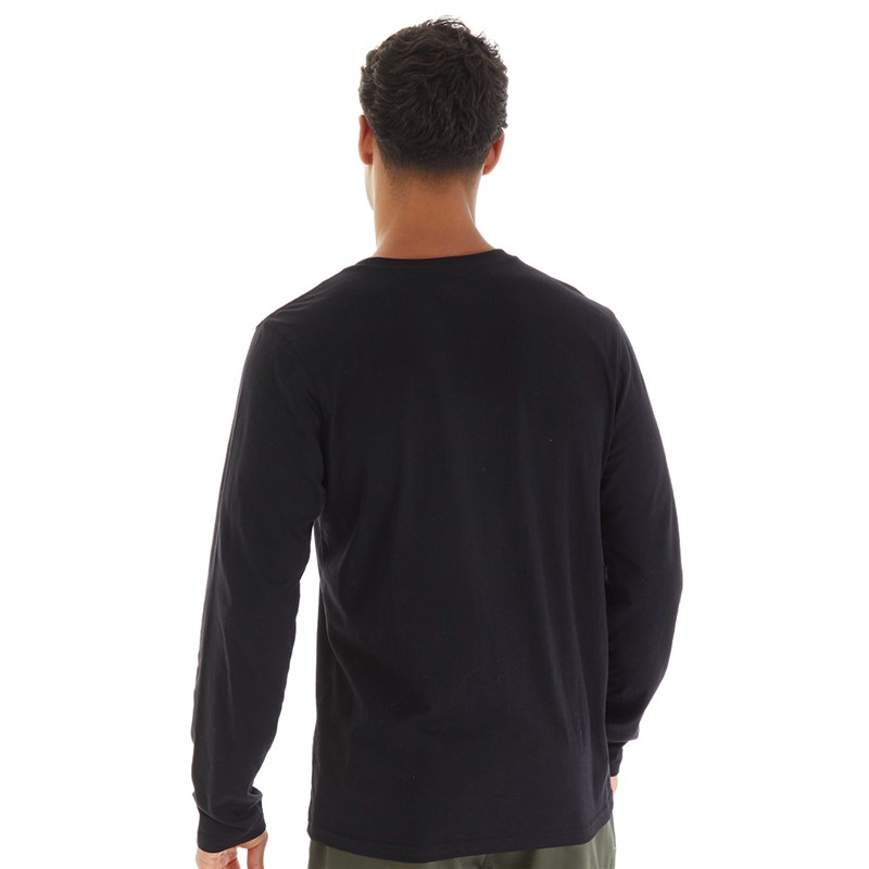 Hurley Mens Crew Neck Long Sleeve Top Black