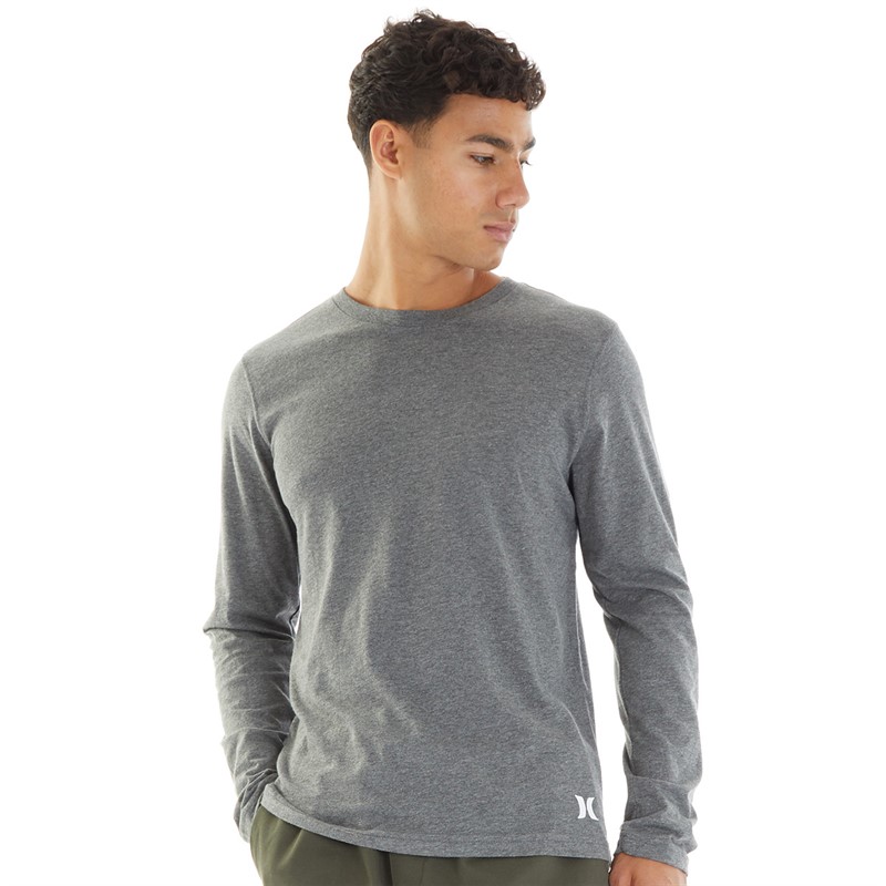 Hurley Mens Crew Neck Long Sleeve Top Medium Grey