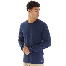 Hurley Mens Crew Neck Long Sleeve Top Navy