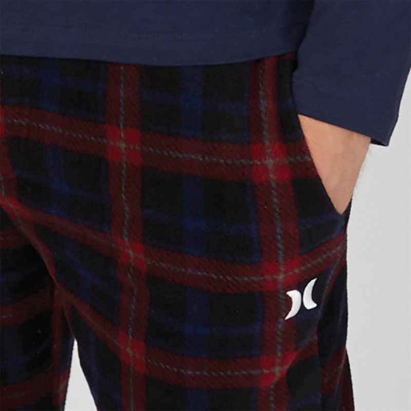 Hurley Mens Fleece Lounge Pants Black/Red